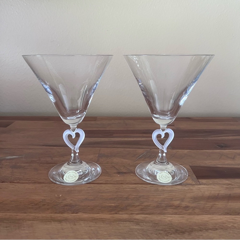 Lenox Forevermore Martini Glasses Crystal 8.5oz Germany Set Of 2
